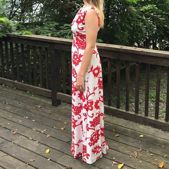 Vintage Sears 60s Cotton Maxi Dress Hawaiian fashions - Picture 2 of 8